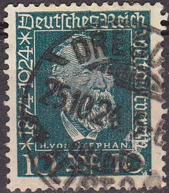 Alemania 1924 Scott 340 Sello º Heinrich Von Stephan 10 Michel368 Deutsches Reich Allemagne Duitsland Germania Germany Alemagne Deutschland